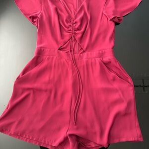 Express Pink Flutter Sleeve One Piece
